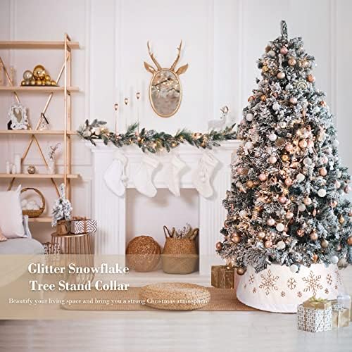 צווארון עץ חג המולד של DoreEnbow קופסת עץ חג המולד קופסת עץ חג המולד לבן פו פו חצאית פרווה חצאית טבעת