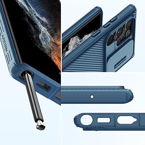 Nillkin for Samsung Galaxy S22 Ultra Case, Camshield Pro Case עם כיסוי מצלמת שקופיות, מארז טלפון מחוספס