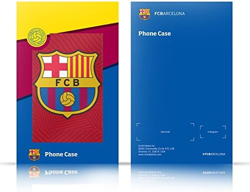 עיצובים של תיק ראש מורשה רשמית FC ברצלונה גודל גדול סמל גב קשה תואם לתואם Apple iPhone 12 / iPhone 12