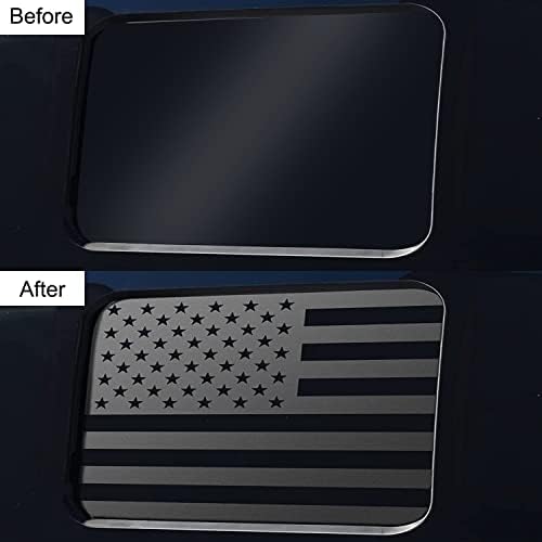 מדבקות רכב - מדבקות אחוריות אחוריות בחלון האמצעי עבור פורד F150, F250, F350, מדבקה דגל אמריקאי שחור
