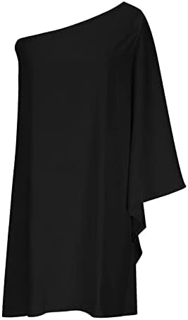 שמלות לנשים 2023 אלגנטי, קר כתף שרוול קוקטייל אישה אביב טוניקת קלאסי בגדי בית דק כפול