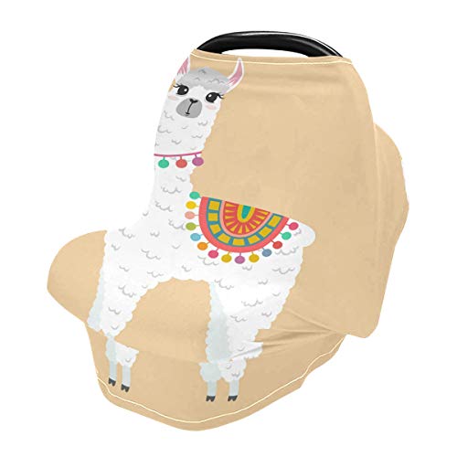 כיסויי מושב של מכונית לתינוק של אלפקה חמודה - כיסוי עגלת קניות בכיסוי עגלת עגלות, חופה של מושב רב -שימושי,