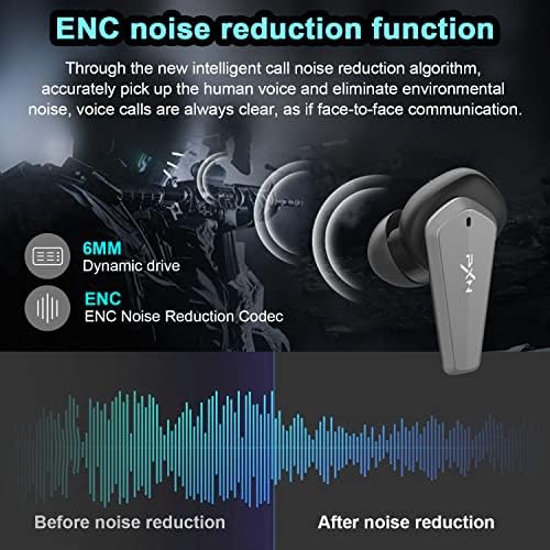 PXN אוזניות אלחוטיות אמיתיות עם מיקרופונים, אוזניות S2 בתוך האוזן, אוזניות סטריאו קוליות, אוזניות משחק