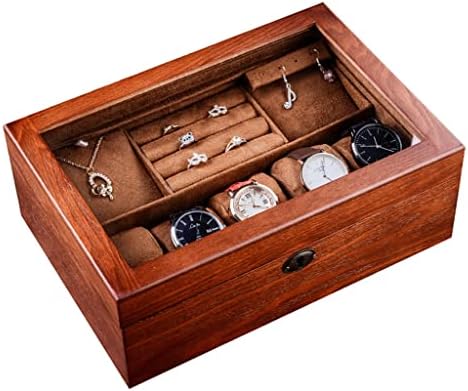 פנים קטיפה קופסא מתנת תכשיטי עץ שרשרת עגיל שעון צמיד ארגונית תכשיטי תצוגת אחסון מקרה