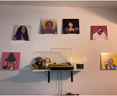 קיר מתלה של קפנדה ויניל קיר רכוב 6-חבילות-ויניל מדף צף לאחסון תצוגת אלבום ויניל LP