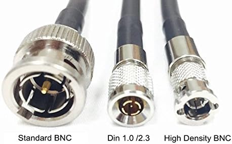 6 אינץ 'HD-SDI BNC ל- DIN 1.0/2.3 מיני RG59 3G וידאו קואקסיאלי 75 אוהם כבל שחור באמצעות חיבור כבלים