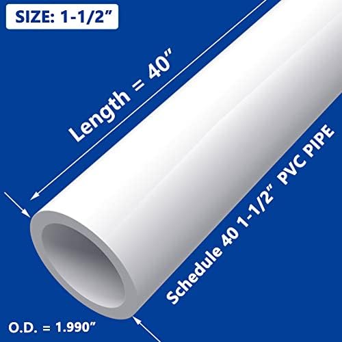 LetSfix 4 Way 1-1/2 אינץ 'PVC PVC מרפק אביזרי מרפק וצינור PVC SCH40 - בנה פרויקטים של ריהוט PVC כבד