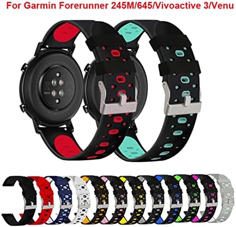 OTGKF 20 ממ רצועת Watchband צבעונית עבור Garmin Forerunner 245 245M 645 Music vivoactive 3 Sport Silicone