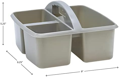 ברור נייד פלסטיק אחסון נושא כלים 6-חבילה עבור כיתות לימוד, חדר ילדים, ומשרד ארגון, 3 תאים