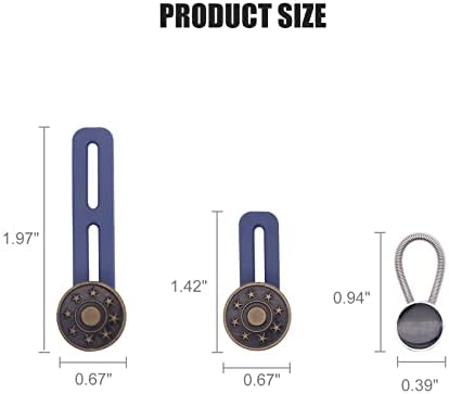 12 חבילה של כפתורי המותניים הניתנים להרחבה כפתור מאריך סיליקון לגברים ונשים ללא תפירה צווארון מתכת צוואר