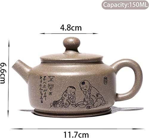 סיר תה צמחים של סוגודיו 150 מל חרס סגול קומקומי קומפוז כדור בצורת כדור תה בעבודת יד סיר עפרות גולמיות