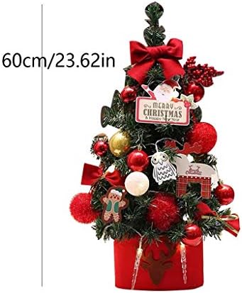 עץ חג המולד קטן מלא מלאכותי עץ חג המולד עם סוגר מתכת קל להרכבה 23.62 אינץ 'לקישוט חג המולד