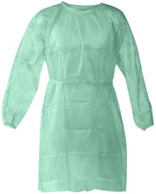 מגע אישי לבושות בריאות בגודל אוניברסלי בגודל ירוק שמלות בידוד חד פעמיות - שמלות ללא לטקס עמידות בפני