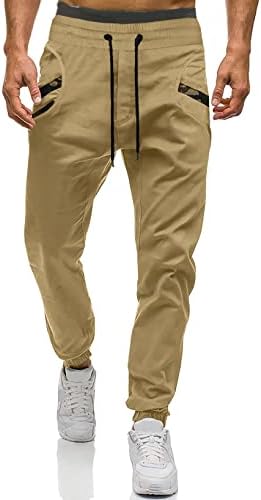 מכנסי ג'וג'רס אופנה לגברים של JMierr - מכנסי כותנה מזדמנים של מכנסי כותנה מכנסיים מכנסי טרנינג מחודדים