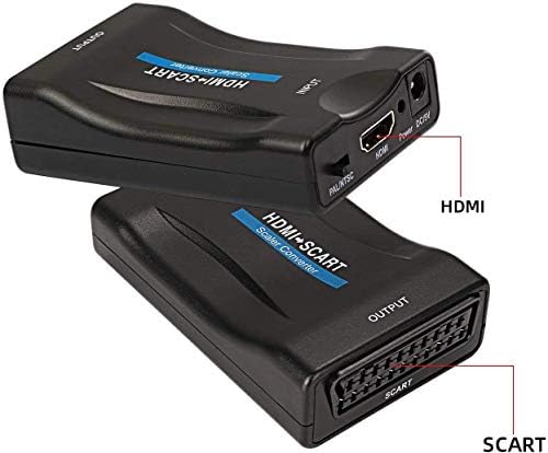 Ezonedeal HDMI לממיר SCART, 1080p HDMI למתאם SCART מתאם קלט HDMI מתאם פלט SCART לטלוויזיה DVD SKY HDTV