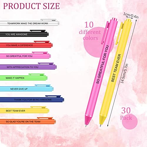 30 חבילה הערכת עובדים עטים מצחיק משרד עטים צבעוני השראה כדורי עטים מוטיבציה ציטוט שחור דיו עטי הערכה