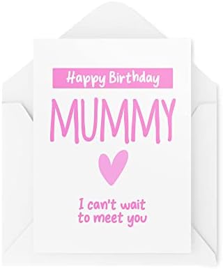 כרטיסי יום הולדת לאמא חדשה / יום הולדת שמח אמא לא יכולה לחכות לפגוש אותך כרטיס / אמא חדשה מהבליטה הריון