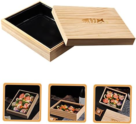 Zerodeko 1 סט מרכיבים יפניים קופסא מעץ מיכלים חד פעמיים מכולות חד פעמיות עם מכסים קופסאות בנטו חד פעמיות