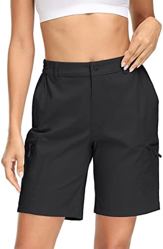 מכנסי מטען לנשים Tacvasen מכנסיים קצרים מהיר אימון יבש אימון טיול מכנסיים מרובי כיסים