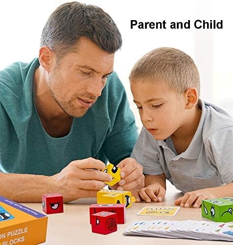 ביטויים טייסי תואמים עץ חוסם צעצוע שעושה משחק רגש קלפי אתגר עבור חשיבה לוגית של ילדים אימונים אינטלקטואליים