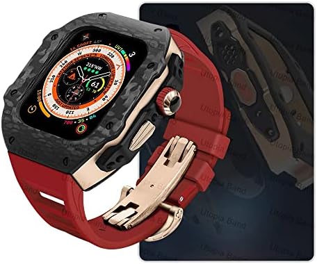 ערכת שינוי יוקרה של FFHAO עבור Apple Watch Ultra 49 ממ מארז סיבי פחמן עבור IWatch 8 7 6 5 4 SE 45 ממ