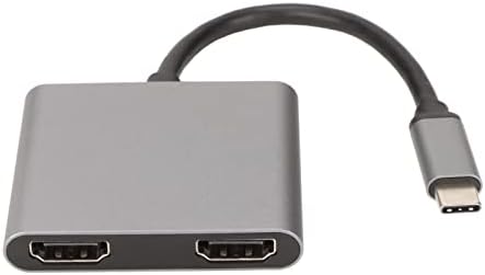 Asixxsix USB C למתאם HDMI כפול, מתאם 4K 60Hz צגים כפולים מתאם USB C מתאם עם 2 HDMI תחנת עגינה אלומיניום