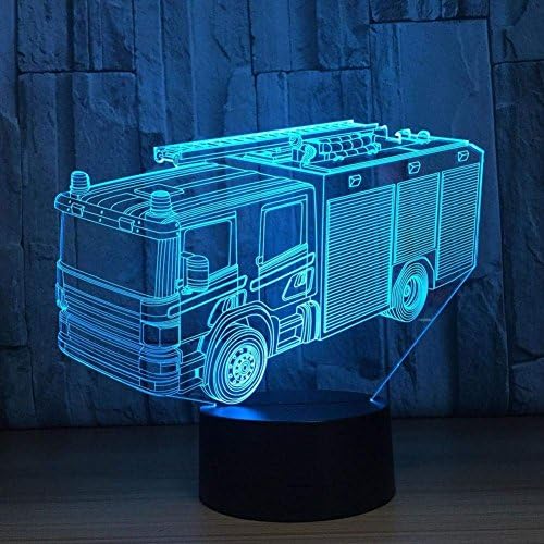 יצירתי 3 ד אש משאית לילה אור 16 צבעים שינוי כוח שלט רחוק מגע מתג דקור מנורת אשליה אופטית מנורת שולחן