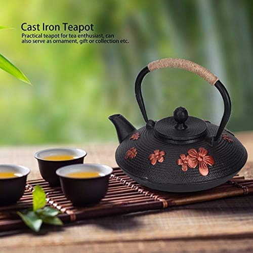 קומקום ברזל יצוק, קומקום תה כיריים לתה מרתיח תה מים חמים, סירי תה יפניים לכיריים, סיר תה ברזל יצוק 0.9L