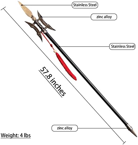 SV Metal Spear נשק ישן סיני עתיק ביום היום בו מתנת האוסף של הלברד פופי פיפיות, 57.8 אינץ ', מתנה אוסף