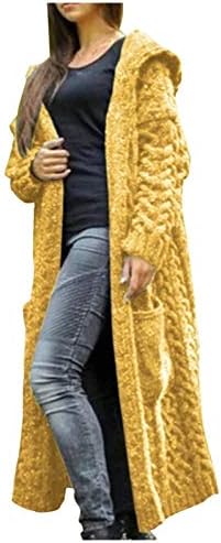 סוודר ארוך של נשים שמנמן סרוג קרדיגן קרדיגן חם סריגים חורפים סריגים מעיל סרוג סרוג נעים עם כיס עם כיס