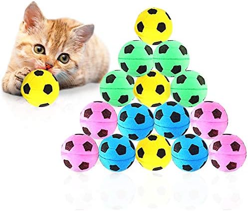 מריק 16-חבילה ספוג חתול כדורי, 1.5-סנטימטרים, רך קצף כדורגל כדורי עבור תרגיל אינטראקטיבי לשחק, יציב,