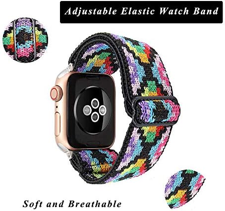 פס שעון אלסטי מתכוונן תואם ל- Apple Watch 45 ממ/42 ממ/44 ממ 41 ממ/38 ממ/40 ממ סדרה 7 6 SE 5 4 3 2 1