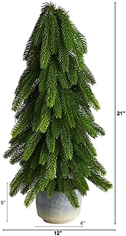21in. עץ מלאכותי של אורן חג המולד במנת עץ דקורטיבי