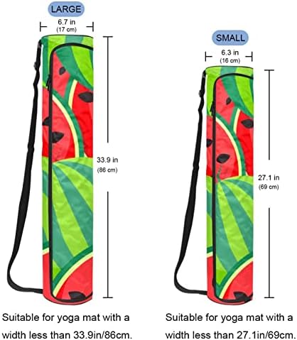 יוגה מחצלת תיק, אדום ירוק אבטיח הדפסת תרגיל יוגה מחצלת מנשא מלא רוכסן יוגה מחצלת לשאת תיק עם רצועה מתכווננת