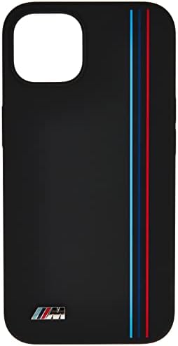 מארז טלפון של CG BMW נייד לאייפון 13 בשחור עם פסים אנכיים, סיליקון חלק ואנטי-סקרטן מגן עם Snap-On קל,