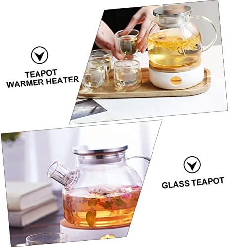 Luxshiny 2 pcs זכוכית קומקום תה צלול תה קל קומקום תה עלה רופף סיר תלול יותר סיר תה יפני כיריים קומקום