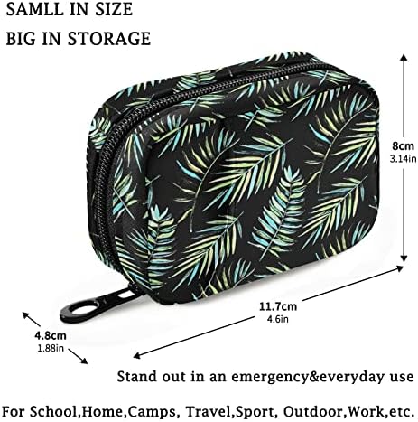 עלה דקל טרופי עלים נסיעות גלולת מקרה תיק עם רוכסן שבועי גלולת תיבת 8 תאים 7 יום אישי גלולת מקרה ארנק