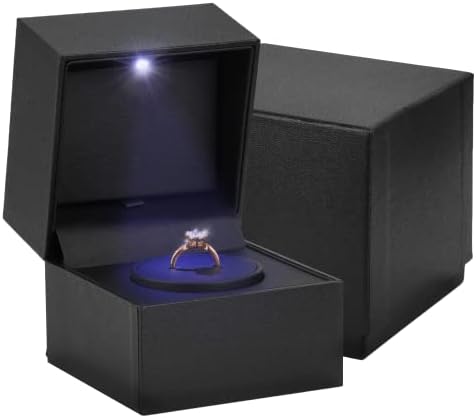 נובל מסתובב טבעת תיבת עם אור-פטיפון אירוסין טבעת תיבת להצעה, תכשיטי מתנה ואירועים מיוחדים