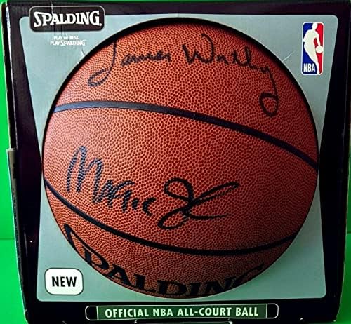 מג'יק ג'ונסון ג'יימס ראוי מיכל תומפסון חתום על Spalding NBA כדורסל - כדורסל חתימה