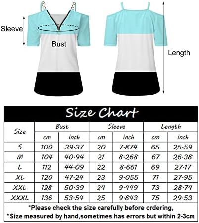 2023 חולצות נשים לבוש שרוול קצר מזדמן v צוואר רוכסן חולצות גיאומטריה טוניקה למעלה סקסית מהכתף.