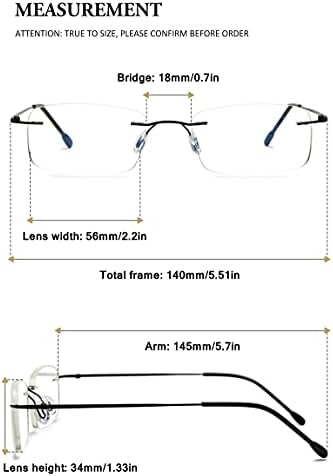 Vevesmundo משקפי קריאה ללא מסגרת אור כחול חוסם מתכת מחשב קל משקל קוראים לקוראים לגברים נשים