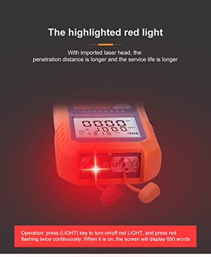 אור תקלות חזותי אור אדום מד חשמל אופטי 3-in-1 אופטי + עט אור אדום + רצף כבל רשת מתאים לממשקי SC, FC,