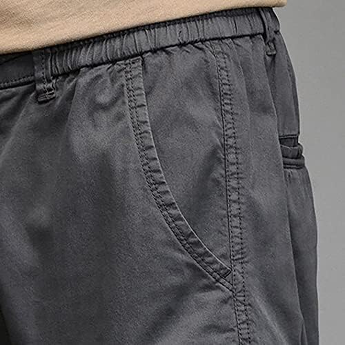 מגברים מוצקים אופנה מזדמנים כותנה רופפת פלוס כיס גודל מכנסיים בסך הכל מכנסי מטען רחבים