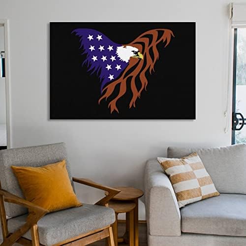 אמריקאי דגל נשר בד קיר אמנות תליית ציור קיר תפאורה לחדר אמבטיה סלון חדר שינה משרד מטבח