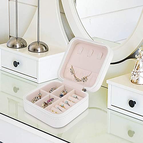 קופסת תכשיטים קטנה, טיול מארגן קטן מארז אחסון תצוגה ניידת לשרשרת עגילי טבעות, מתנות לנשים בנות, עיצוב