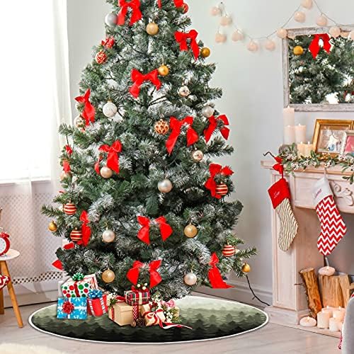 Baxiej טבע עצי יער ירוק עצי חג המולד גדולים חצאיות מחצלת חורף חג המולד לחג עץ עץ עץ חצאית 47.2 אינץ
