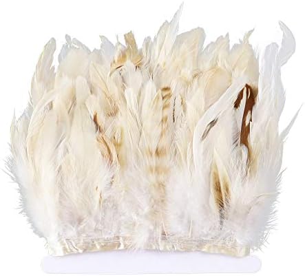 פחדי טבעי תרנגול נוצות לחיתוך 5-7 אינץ נוצת פרינג ' מלאכת תפירת תלבושות חבילה של 2 מטרים