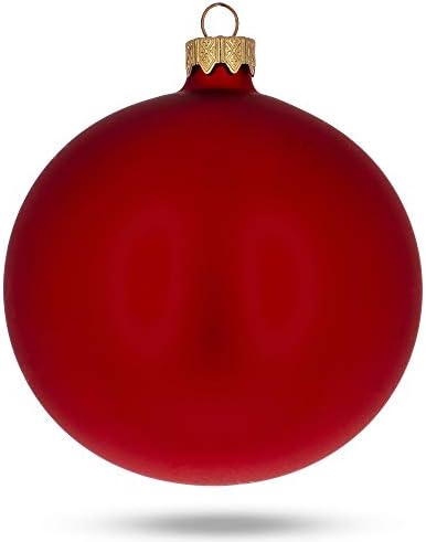 סט של 4 אדום מט זכוכית כדור חג המולד קישוטי 4 סנטימטרים