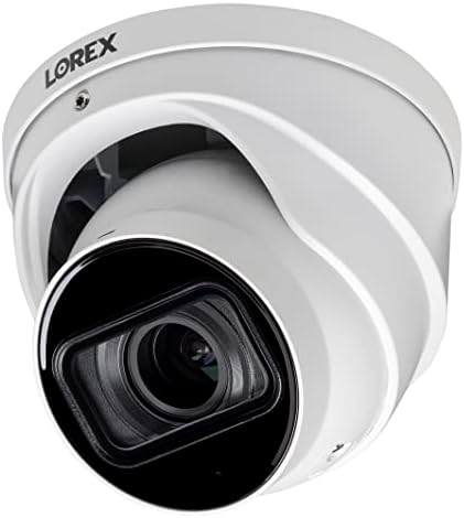 LOREX מקורה/חיצוני 4K מצלמת אבטחה של כיפת Ultra HD עם עדשה שונות, זום אופטי 4x, שמע האזנה, מיפוי חום/ספירת