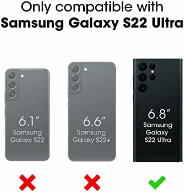 Otterbox Galaxy S22 Ultra Defender Series Case - שחור, מחוספס ועמיד, עם הגנה על נמל, כולל קיקטנד קליפ